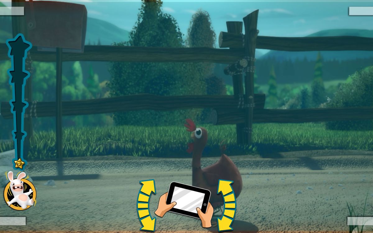 Rabbids Appisodes (Android) screenshot: Here you need to shake the device and get an egg out of the chicken.