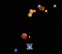 Galactic Crusader (NES) screenshot: Shoot whatever moves