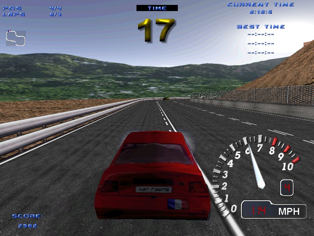 Kar Racing (Windows) screenshot: Out on the open road