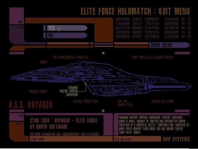 Star Trek: Voyager - Elite Force (Windows) screenshot: Are you sure?