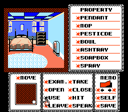 Uninvited (NES) screenshot: Luxurious bedroom