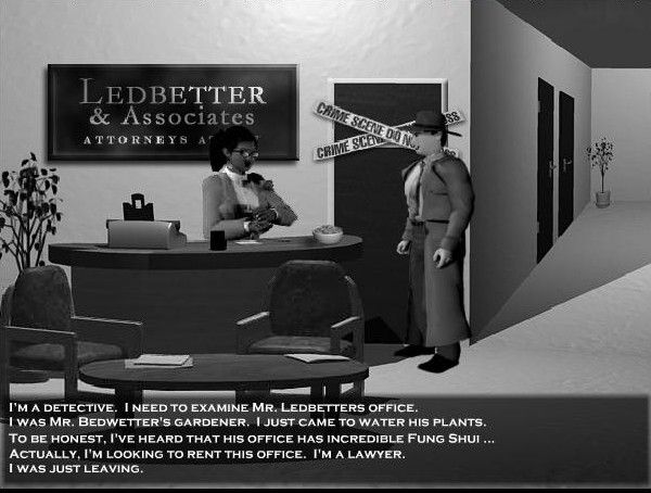 The Goat in the Grey Fedora (Browser) screenshot: Talking to the secretary.