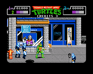 Teenage Mutant Ninja Turtles (Amiga) screenshot: Stage 2