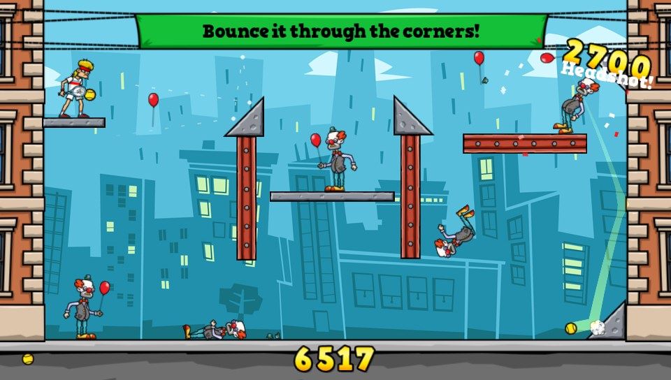 Tennis in the Face (PS Vita) screenshot: Clowns are raining from the sky (Trial version)