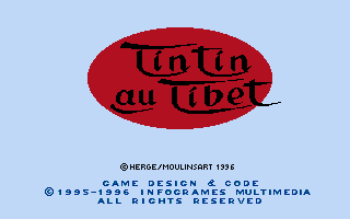 Tintin in Tibet (DOS) screenshot: Title screen.
