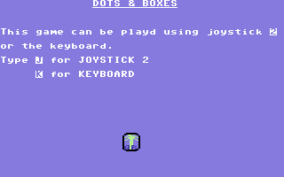 Dots & Boxes (Commodore 64) screenshot: Title Screen