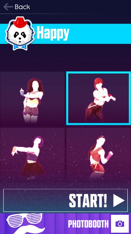 Just Dance 2017 (Windows) screenshot: Controller app: select a dancer (Android version).