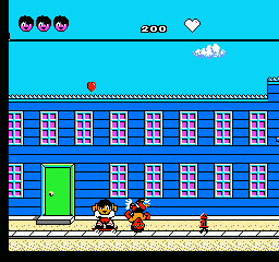 Sunday Funday: The Ride (NES) screenshot: Hitting an enemy.