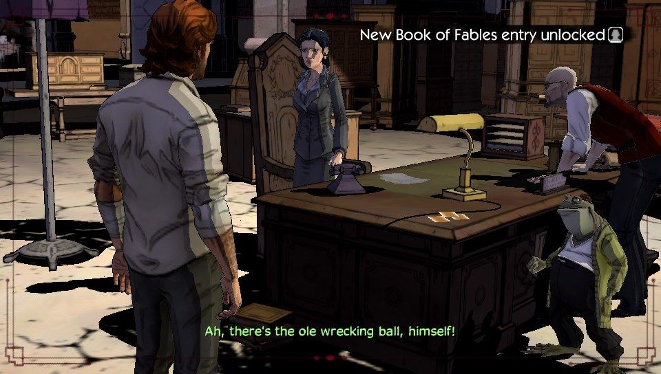 The Wolf Among Us (PS Vita) screenshot: Episode 4 - New entries in the Book of Fables get unlocked as the story progresses