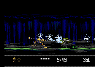Vectorman 2 (Genesis) screenshot: Misty caves