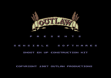 Shoot 'em up Construction Kit (Commodore 64) screenshot: Title screen (UK version)