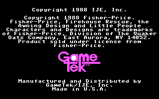 Fisher-Price Firehouse Rescue (DOS) screenshot: Copyright Information