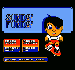 Sunday Funday: The Ride (NES) screenshot: Sunday Funday title screen