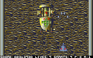 Sky High Stuntman (Atari ST) screenshot: The final boss of the level is... well: some machine