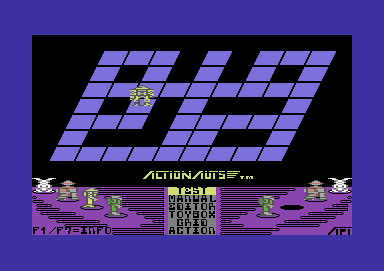 Actionauts (Commodore 64) screenshot: My robot is walking around.