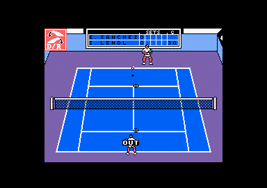 Emilio Sanchez Vicario Grand Slam (Amstrad CPC) screenshot: The serve was out.