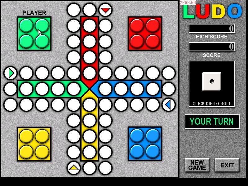 Ludo (Windows) screenshot: The start of a game