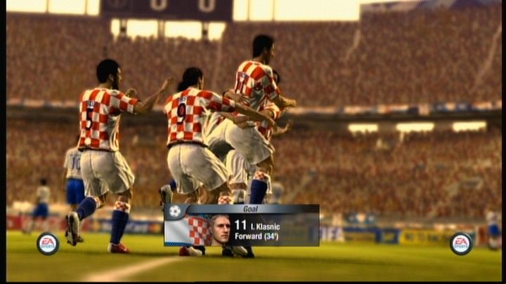 FIFA World Cup: Germany 2006 (Xbox 360) screenshot: Klasnic scored a goal, and it's time to celebrate that shot.