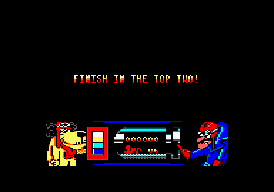 Wacky Races (Amstrad CPC) screenshot: Finish in the top two to continue.