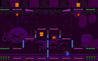Bumpy's Arcade Fantasy (DOS) screenshot: Naturally you'll want to avoid that bomb.