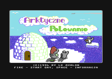 Arktyczne Polowanie (Commodore 64) screenshot: Title screen