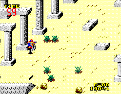 Enduro Racer (SEGA Master System) screenshot: Watch out for rocks