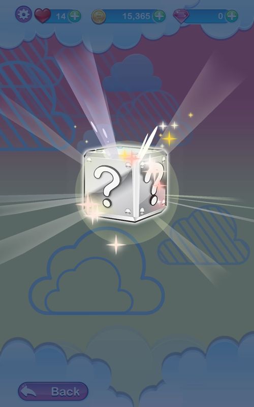 Disney Emoji Blitz (Android) screenshot: Opening a silver box for a reward.