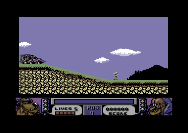 Wacky Races (Commodore 64) screenshot: Race start