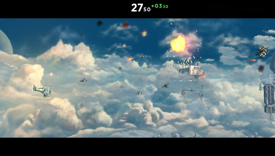Sine Mora (PS Vita) screenshot: Shooting down enemy planes (Trial version)