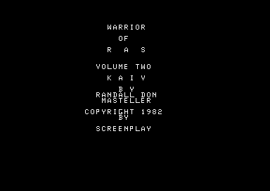 Kaiv (Commodore 64) screenshot: Title screen and credits