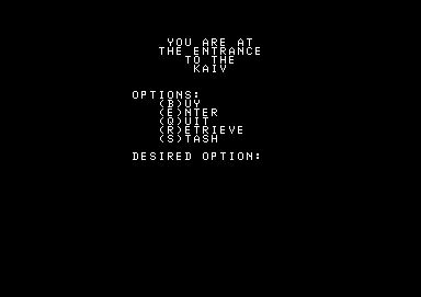 Kaiv (Commodore 64) screenshot: Main menu
