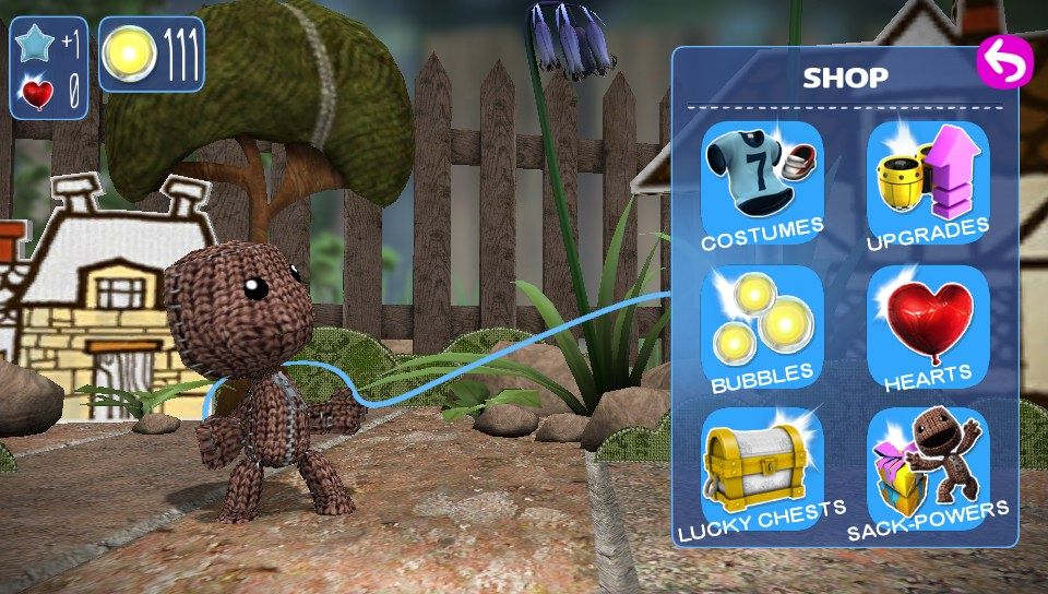 Run Sackboy! Run! (PS Vita) screenshot: Shopping