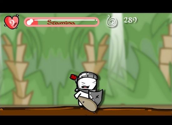 Kogent Knight (Browser) screenshot: Attacking leads to losing stamina. If the stamina bar is too low the knight has to rest a few seconds.