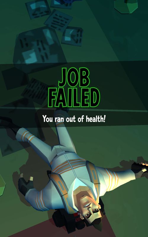 Ghostbusters: Slime City (Android) screenshot: All health is gold: Game Over