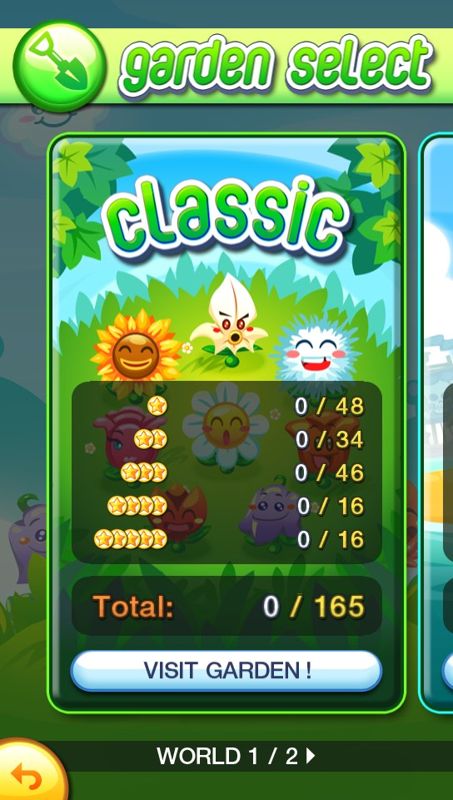 SunFlowers (PS Vita) screenshot: Selecting the garden type (Trial version)