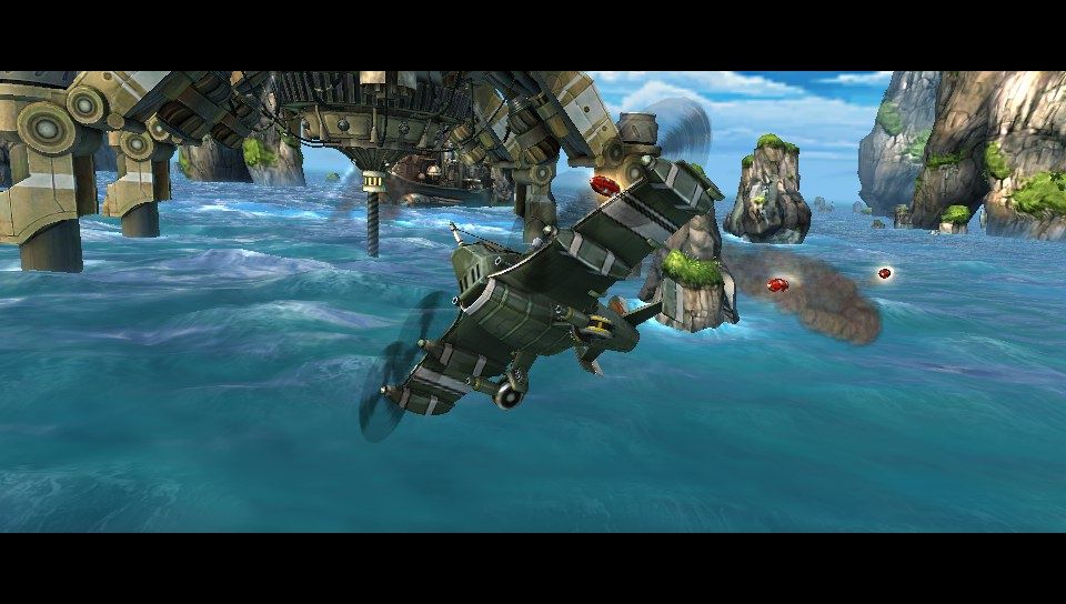 Sine Mora (PS Vita) screenshot: Homing missiles on my tail (Trial version)
