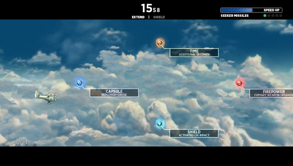 Sine Mora (PS Vita) screenshot: Collecting upgrades (Trial version)