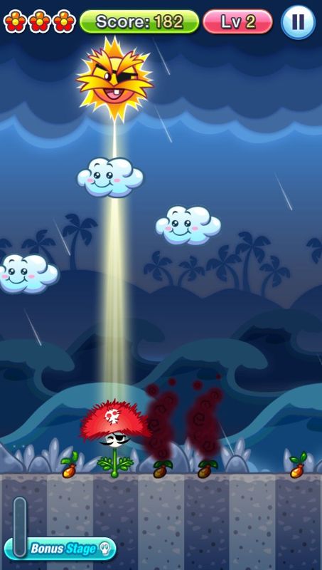 SunFlowers (PS Vita) screenshot: The pirate-looking flower (Trial version)