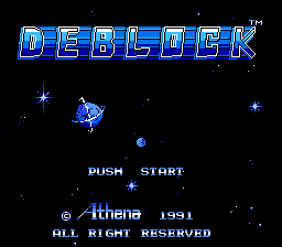 De-Block (NES) screenshot: Title screen