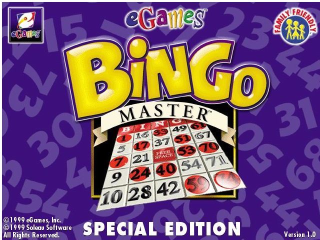 Bingo Master (Windows) screenshot: The title screen<br> This is from the Special Edition (also called the Standard Edition) that was included in some of eGames' compilations. It has the same gameplay but a reduced set of locations