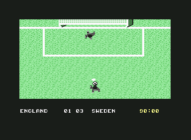 England Championship Special (Commodore 64) screenshot: Penalty shot.