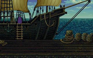 Seven Cities of Gold: Commemorative Edition (DOS) screenshot: You and your ship