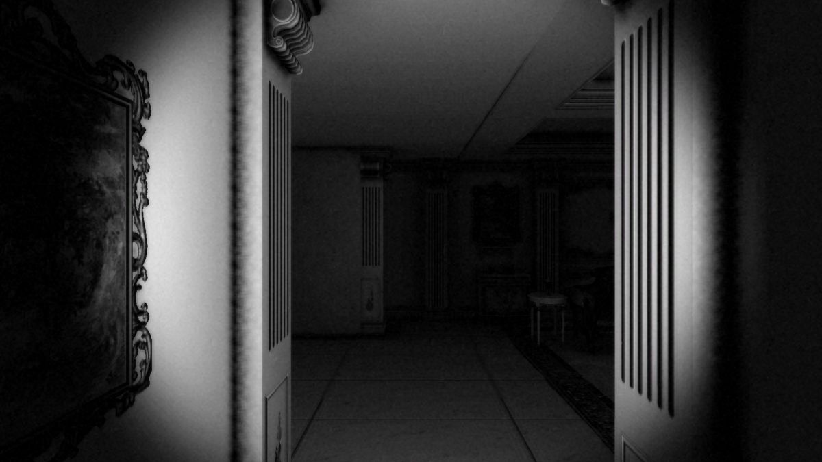 Clown House (Windows) screenshot: Starting hallway. Eerie feeling already.