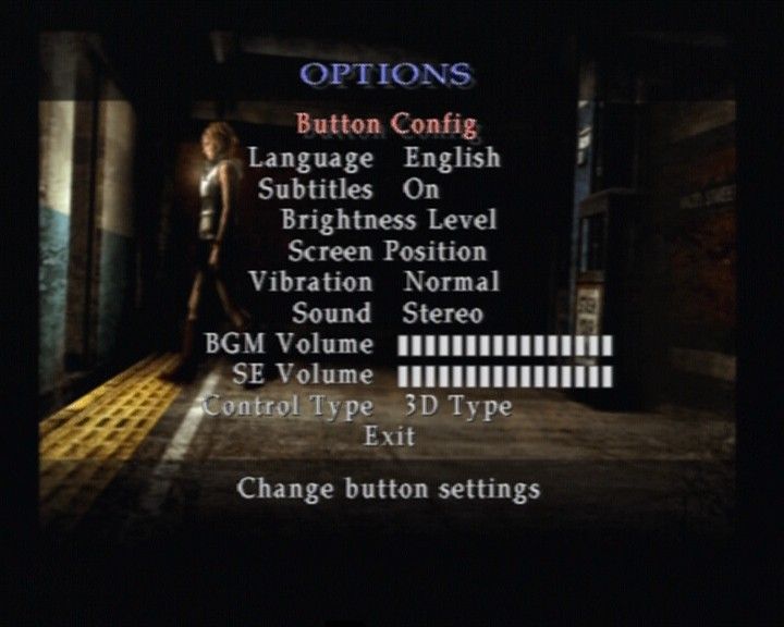 Silent Hill 3 (PlayStation 2) screenshot: Options