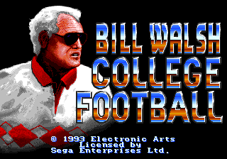 Bill Walsh College Football (Genesis) screenshot: Title screen