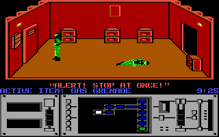Infiltrator II (DOS) screenshot: There is a locked door here.