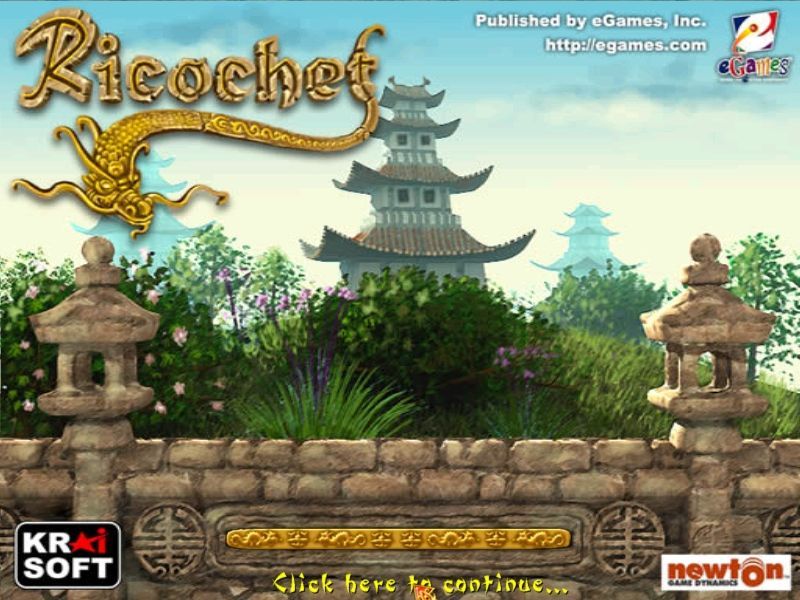 Ricochet (Windows) screenshot: The game's title screen