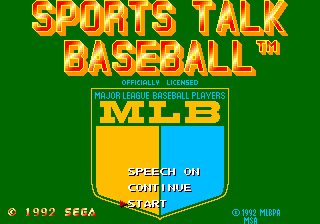 Sports Talk Baseball (Genesis) screenshot: Title screen