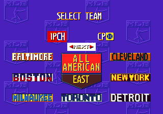 Sports Talk Baseball (Genesis) screenshot: Select team.