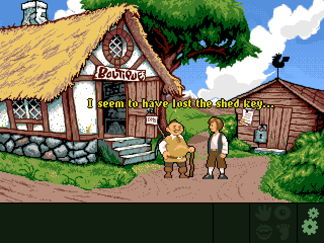 The Tales of Bingwood: Chapter I - To Save a Princess (Windows) screenshot: Chatting with Angus, the shopkeeper.
